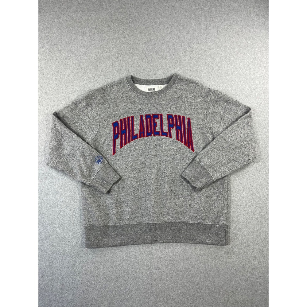 Philadelphia 76ers Basketball Sweatshirt Mens XL Gray Long Sleeve Crew Neck